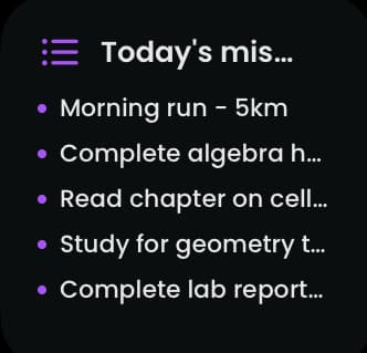 Today's tasks widget